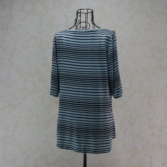 Apt. 9 Teal Black Relaxed Fit Blouse - Picture 8 of 13